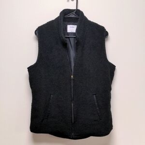 Women's Sherpa Black Vest Old Navy